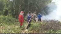 TNI Berjibaku Bantu Padamkan Api di Lahan Warga Terbakar