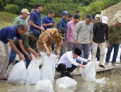 Gubernur Al Haris Tabur 10.000 Benih Ikan  di Bendungan PLTA, Sekaligus Tinjau Lokasi Sekolah Rakyat