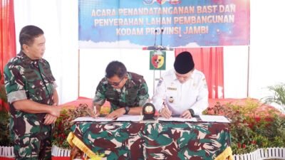 Gubernur Al Haris Hibahkan Sebanyak 13,408 ha Lahan Guna Pembangunan KODAM Provinsi Jambi