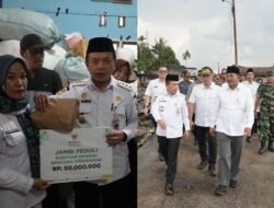 Gubernur Al Haris Tinjau Korban Kebakaran di Tanjab Barat Sekaligus Salur Bantuan