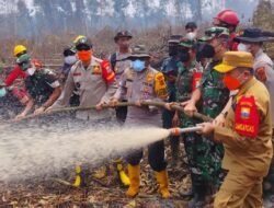 Gubernur Al Haris Kembali Berjibaku Padamkan Karhutla di Lahan Gambut Londerang Tanjabtim