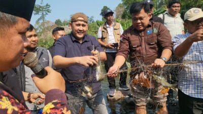 Selain Gelar Pasar Murah, Kunker Bupati M Syukur di Kecamatan Muara Siau  Juga Buka Lubuk Larangan